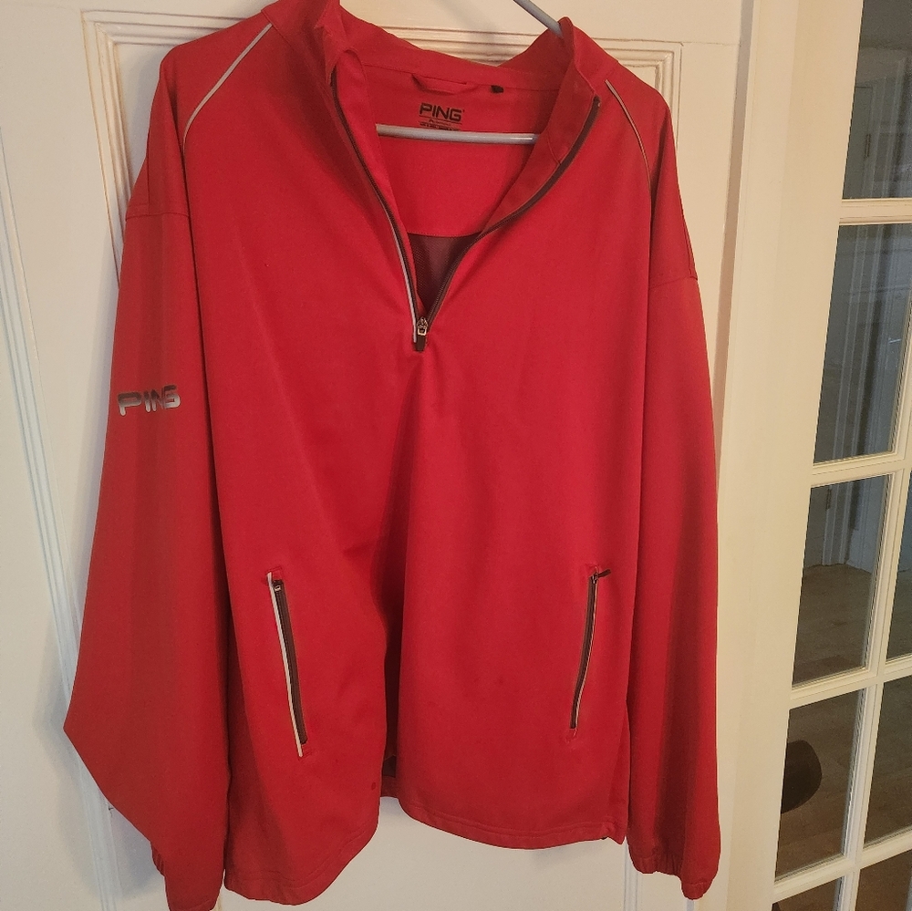 Ping Mens long sleeve lined golf jacket, red XL